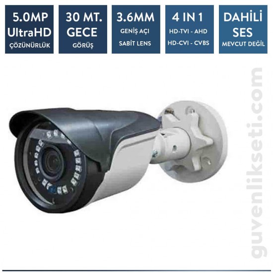 Techvision TC-2536H 5mp Plastik Bullet Kamera (30mt Ir)